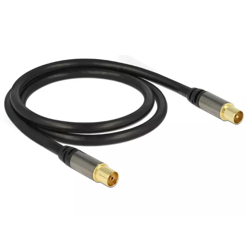 Cable coaxial RG-6/U DeLOCK 88922 1 m IEC negro