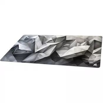 Alfombrilla gaming Sharkoon SKILLER SGP40 D17, diseño abstracto de cristal, gris/blanco, 1000 x 500 mm