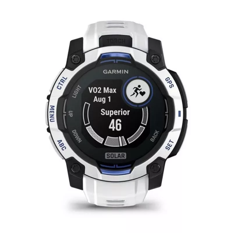 Garmin Instinct 3 Solar smartwatch, 45 mm, Black/Stone White, correa de silicona (010-02934-03)