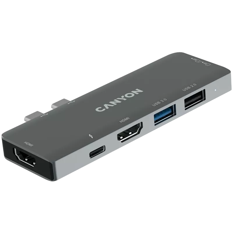 Lector de tarjetas SD Canyon DS-5 USB 2.0 Type-C gris 60 Hz