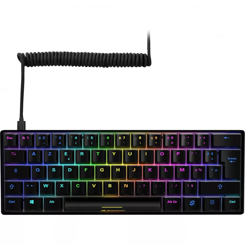 Sharkoon SGK50 S4 Teclado gaming USB AZERTY Francés Negro 60% RGB LED