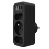 Regleta de enchufes MACLEAN MCE248 F/B — 3 tomas AC (1x16A, 2x6A) y 4 puertos USB (2xUSB‑A, 2xUSB‑C PD 20W), conector EU, negro