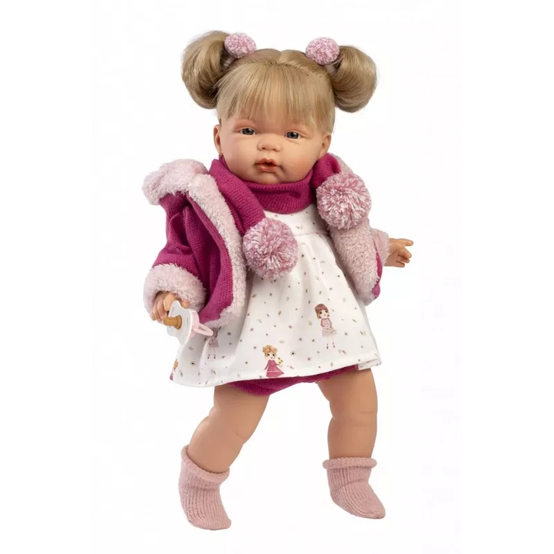 Muñeca Joelle 38 cm de Llorens — muñeca bebé llorona con rasgos realistas y cuerpo blando