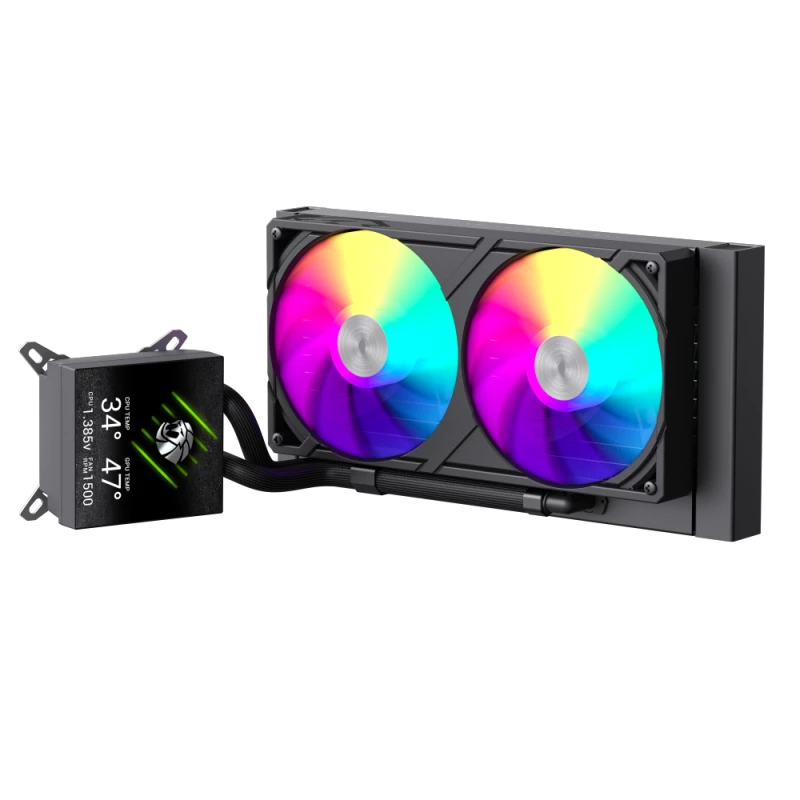 Refrigeración líquida para CPU Gamemax | GLACIER 240 LCD BK | Intel, AMD