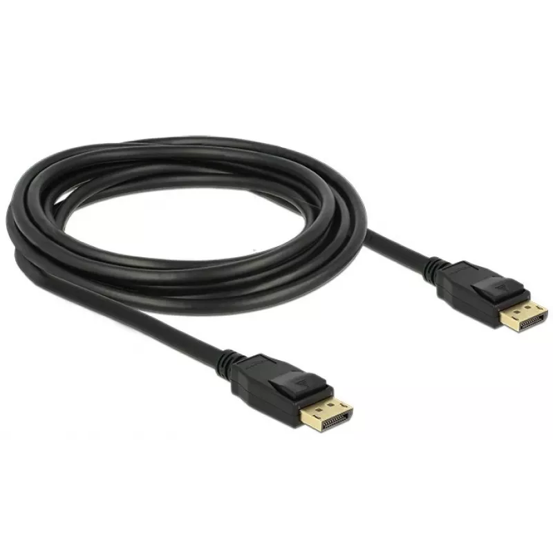 Delock - Cable DisplayPort - DisplayPort (M) a DisplayPort (M) - 3 m - con bloqueo - negro