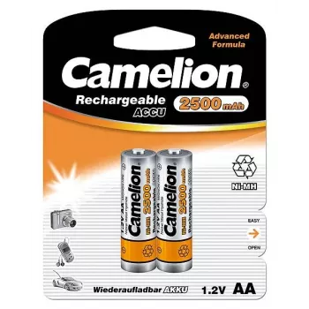 Baterías recargables Ni‑MH AA/HR6 CAMELION 2500 mAh, 2 unidades