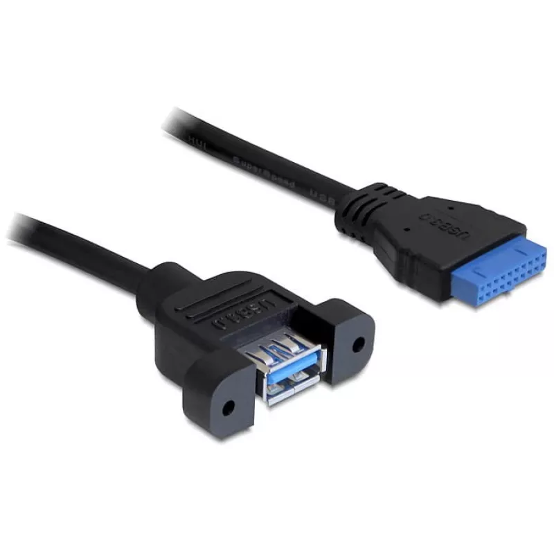Cable USB 3.0 F/F DeLOCK 83118 0,5 m negro