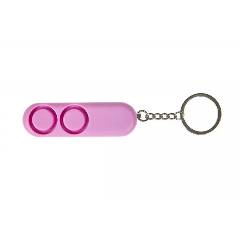 Alarma personal GUARD YC-001-PI 130 dB rosa dispositivo de seguridad compacto, pilas LR41, alcance 200 m