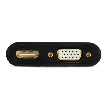 Adaptador HDMI a VGA GEMBIRD A-HDMIM-HDMIFVGAF-01, conector macho HDMI a salida VGA, 0,15 m, negro