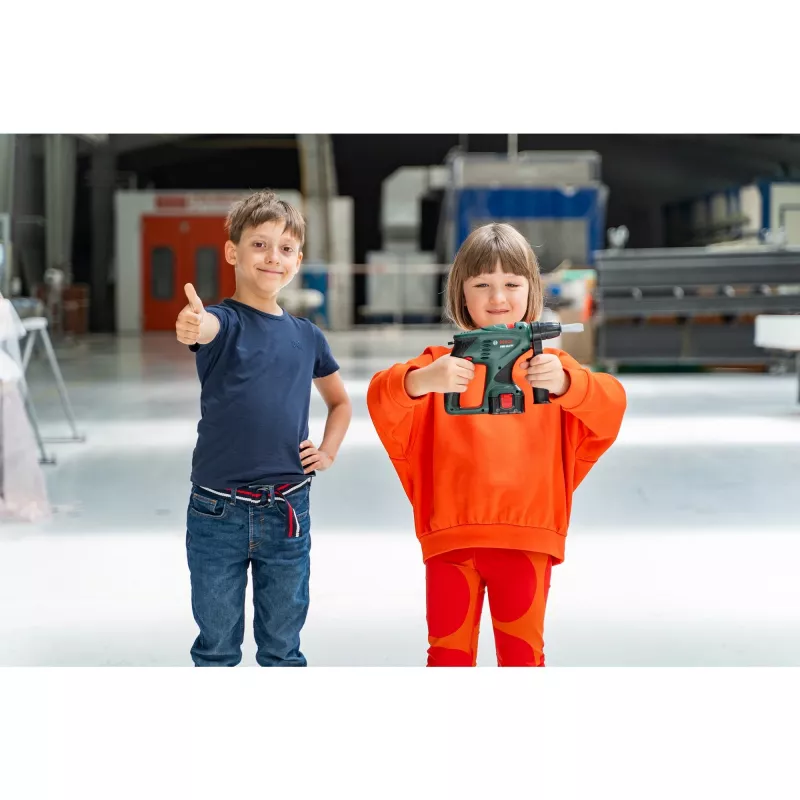 Theo Klein Taladro percutor infantil Bosch, efecto de sonido y luz, juego de rol