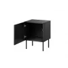 Mesita de noche Cama Meble SIENA set de 2, 44,5×40×59 cm, negro mate, MDF y aglomerado