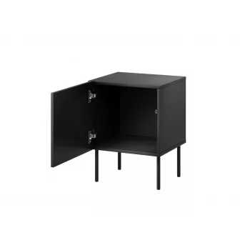 Mesita de noche Cama Meble SIENA set de 2, 44,5×40×59 cm, negro mate, MDF y aglomerado