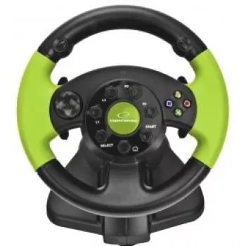 Esperanza EG104 High Octane volante con pedales, PC/PS3/Xbox 360, negro/verde