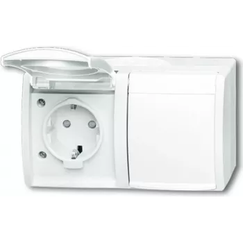 BUSCH JAEGER 2084-0-0723 - CEE 7/3 - 2P+E - Blanco - IP44 - 250 V - 16 A