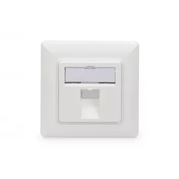 Digitus | Placa de pared para módulos Keystone, tipo alemán, placa central 50x50 mm, marco 80x80 mm | DN-93811