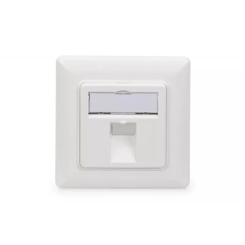 Digitus | Placa de pared para módulos Keystone, tipo alemán, placa central 50x50 mm, marco 80x80 mm | DN-93811