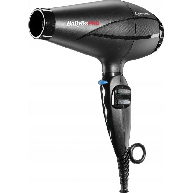 Secador de pelo BaByliss PRO Levante 2100 W, motor AC, iónico, 2 temperaturas/2 velocidades, negro
