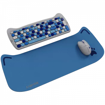 Conjunto de teclado y ratón inalámbricos CANYON HSET-W6 Kitty Edition AAA AA azul