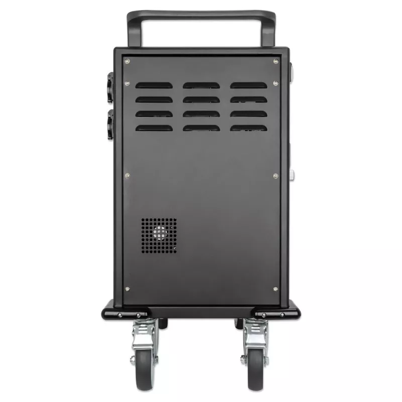 Manhattan Carro/Carrito de carga de 32 tomas por USB-C para iPad hasta 13 pulgadas, MacBook Air hasta 13 pulgadas y Chromebook hasta 14 pulgadas, también otros tablets/smartphones (con cable dispositivo a USB-C), compartimentos 330x22x235 mm, cable de carga de dispositivo no incluido (recomendado cable USB-C 35