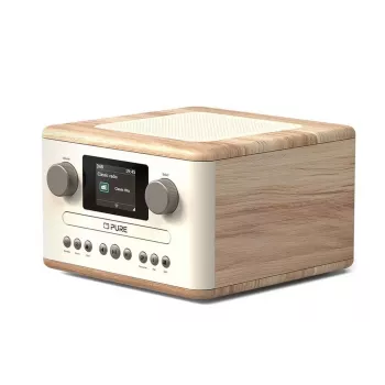 Radio digital Pure Classic C-D4 blanco/roble DAB+ FM radio por internet Bluetooth 15W