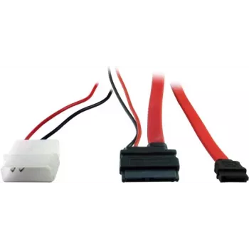 Inter-Tech - Adaptador SATA - Slimline SATA a alimentación interna, 4 pines, SATA - 15 cm - rojo (88885323)