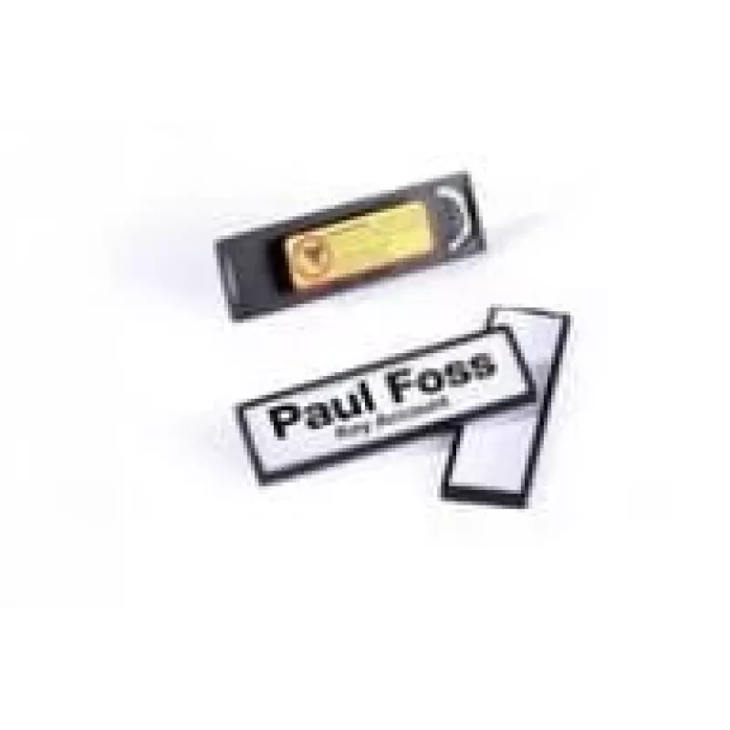 Durable CLIP-CARD - Placa de identificación - para 17 x 67 mm - imán - negro (pack de 25)