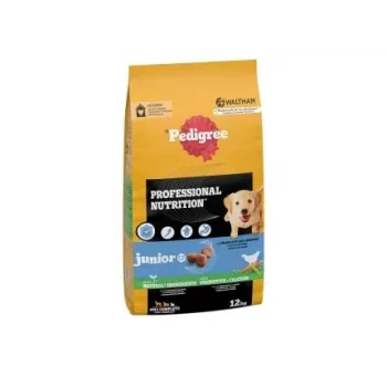 Comida seca para perros Pedigree Professional Nutrition Junior — pollo y verduras, razas medianas y grandes, 12 kg, 25% proteína, 10% grasa
