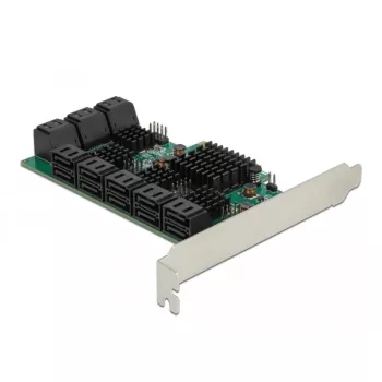 Tarjeta DeLOCK 16 puertos SATA PCI Express x4 6 Gbit/s verde gris