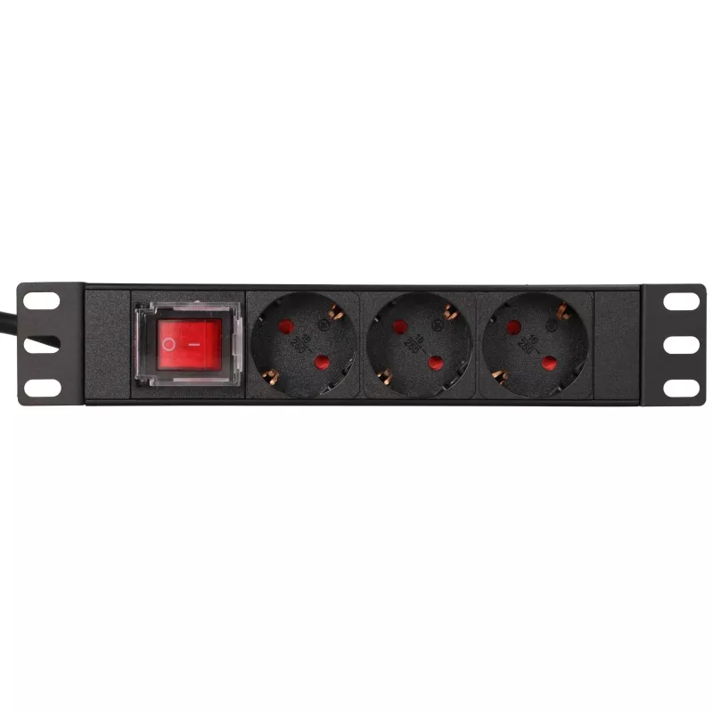 Extralink 10 1U 3 tomas EU Type PDU de alimentación con interruptor PDU 3-EU