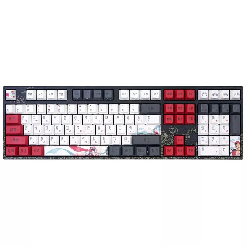 Teclado gaming mecánico Triton Varmilo VEA108 Beijing Opera, interruptores MX Brown, LED blanco, distribución US