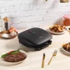 Parrilla eléctrica Petra PT4366MBLKVDE negra con recubrimiento antiadherente y temperatura ajustable