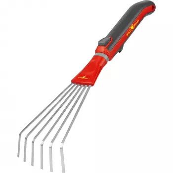 Rastrillo de jardín Sourcing LD-M/ZM 015 — púas de acero, rojo, tamaño mediano
