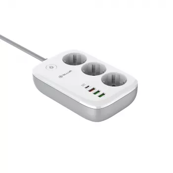 Regleta Tellur TLL331521 regleta inteligente WiFi con 3 tomas, PD 30W, QC 18W