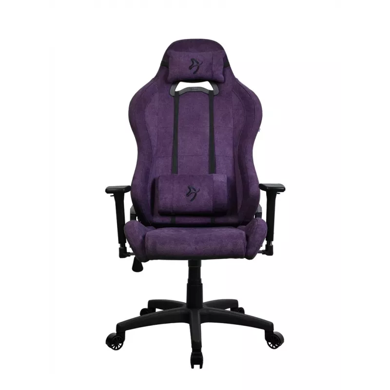 Silla gaming Arozzi Torretta SoftFabric Morado – diseño ergonómico, reposabrazos ajustables, respaldo reclinable
