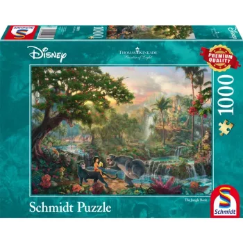 Schmidt Spiele 59473 Thomas Kinkade: Disney El libro de la selva puzzle, 1000 piezas, 69,3 x 49,3 cm