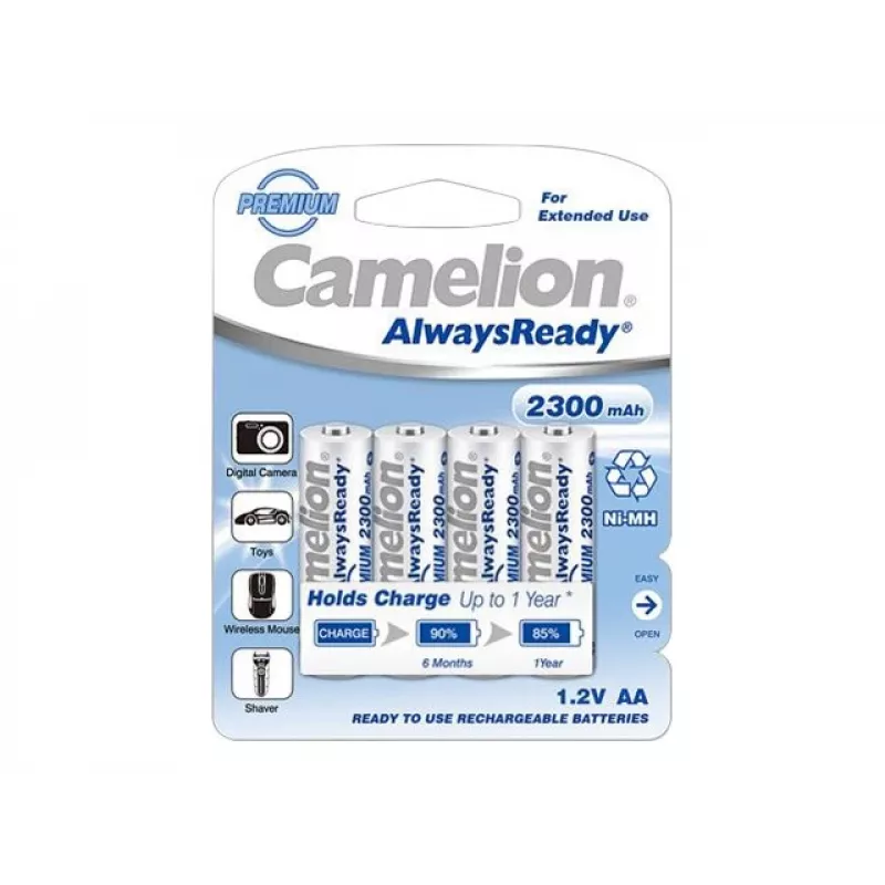 Camelion | AA/HR6 | 2300 mAh | Baterías AlwaysReady Ni-MH | 4 uds.