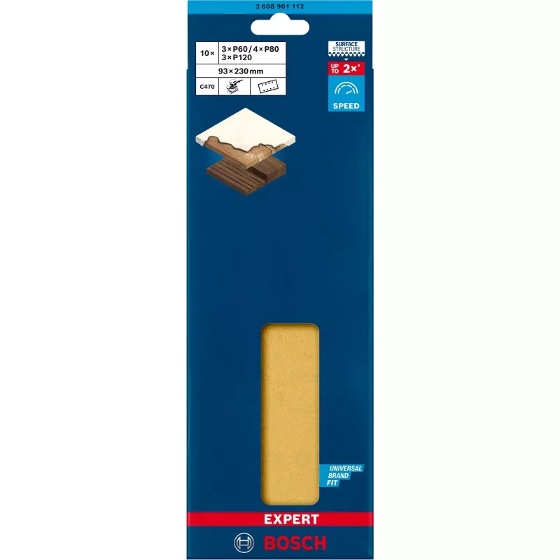 Hoja de lijado Bosch EXPERT 2608901112 93x230 mm – set de 10 unidades