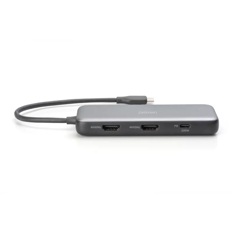 Estación de acoplamiento USB-C Digitus DA-70915 8 en 1 100W Power Delivery