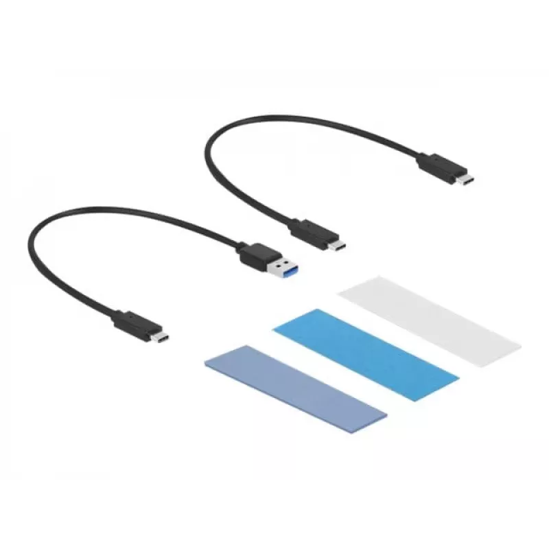 Carcasa externa combo USB Type-C DeLOCK para SSD M.2 NVMe PCIe o SATA - carcasa de almacenamiento - M.2 - tarjeta M.2 NVMe / SATA 10Gb/s - USB 3,2 (Gen 2) (4263