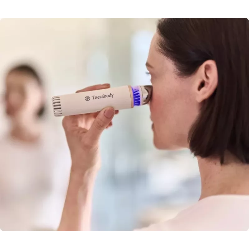 Therabody TheraFace Depuffing Wand dispositivo de cuidado facial con tratamiento frío y calor, blanco