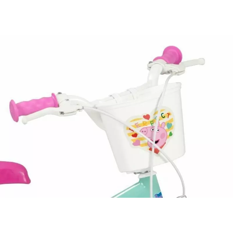 Bicicleta infantil Toimsa Peppa Pig ruedas de 14 pulgadas, verde, para aprox. 3–5 años, frenos de llanta delantero y trasero, neumáticos de aire
