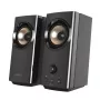 Altavoces de escritorio compactos Hi-Fi CREATIVE T60 2.0 con diálogo claro y sonido envolvente mediante Sound Blaster SmartComms Kit, conexiones de audio USB-C, micrófono y auriculares B