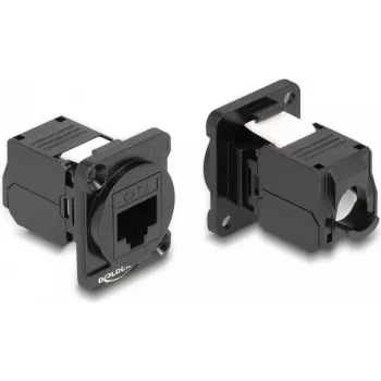 DeLOCK módulo tipo D RJ45 Cat.6 conector hembra a conector hembra LSA negro 87816