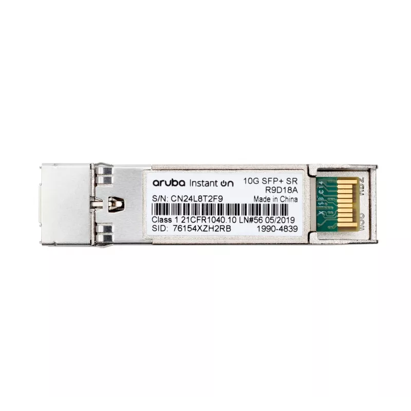 Transceptor HPE Networking Instant on 10G SFP+ LC SR para conexiones de hasta 300 metros (R9D18A)