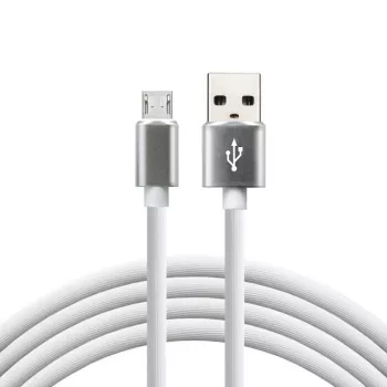 Cable everActive USB 1m - blanco, silicona, carga rápida, 2,4A - CBS-1MW