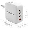 Cargador QOLTEC 51828 140W GaN 3×USB‑C PD + 1×USB‑A QC 3.0 – cargador rápido multipuerto