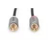 Digitus | Cable en Y estéreo de 3,5 mm a 2RCA, macho a macho | DB-510330-018-S | 3,5 mm estéreo | 2x conector RCA macho