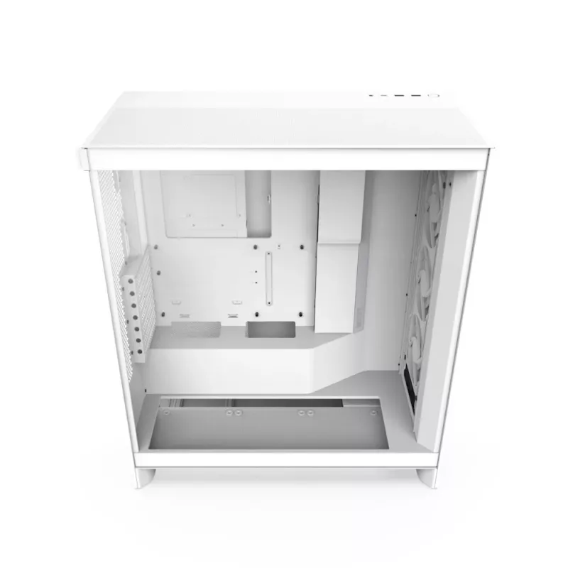Caja de PC NZXT H7 Flow RGB Midi Tower Blanca — cristal templado, EATX, frontal 3×120mm, USB-C
