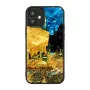 Funda protectora iKins para Apple iPhone 12 mini — diseño «Cafe Terrace» negro