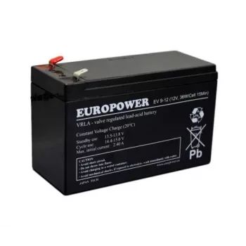 Batería sellada de plomo-ácido europower EV 12-9 — 12 V 9 Ah para SAI y emergencia
